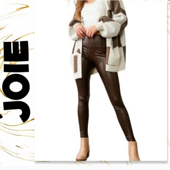 Joie Women s Seamless Hem Stretch Fit Faux Leather Pull-On Legging (Espresso - Picture 5 of 8